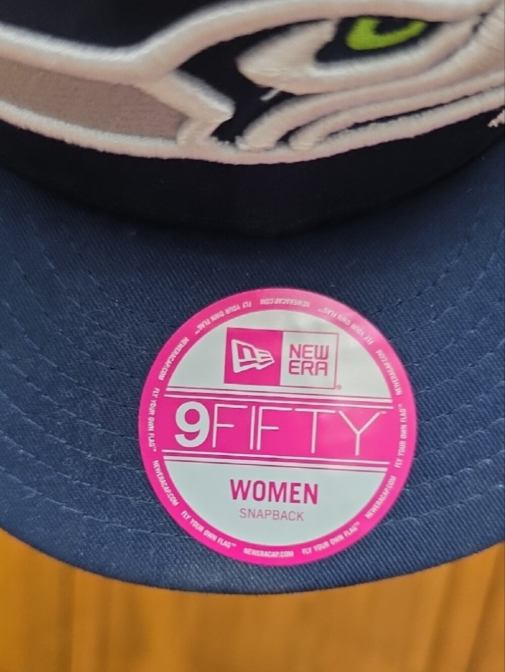 New Era Seattle Seahawks NFL Women’s 9FIFTY Snapback Hat Navy Blue - Picture 5 of 10